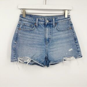 American Eagle Outfitters Denim Distressed Mom Shorts Size 0 Festival